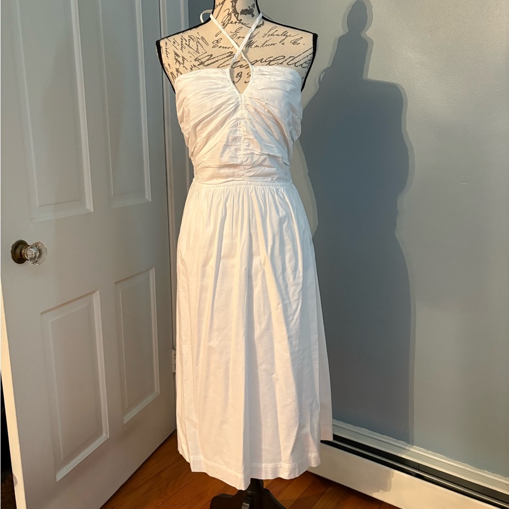 NWT LOFT White Halter Midi Dress sz 6P